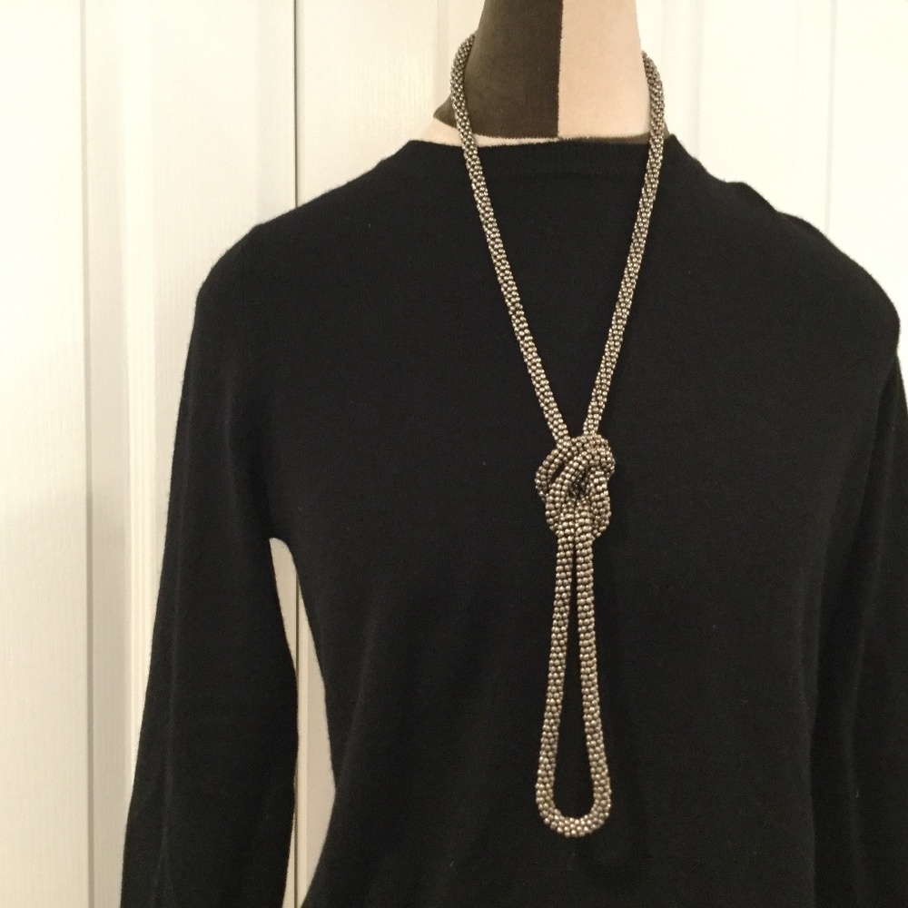 Silver micro bead necklace